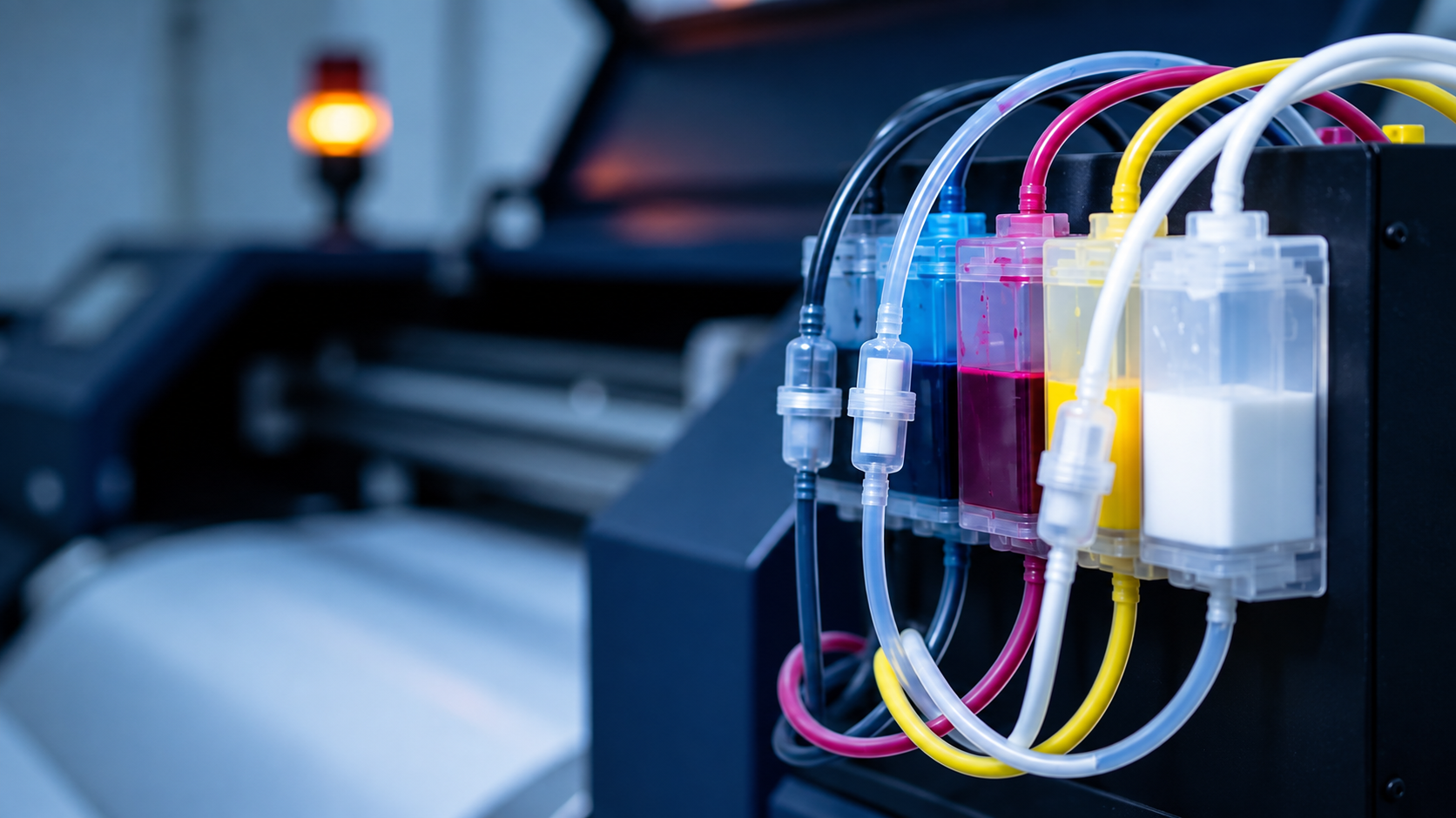 Dampers, filtres et tuyaux d'alimentation en encre
